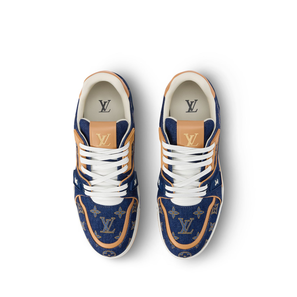 Louis Vuitton LV Trainer Sneakers in Monogram embroidered denim