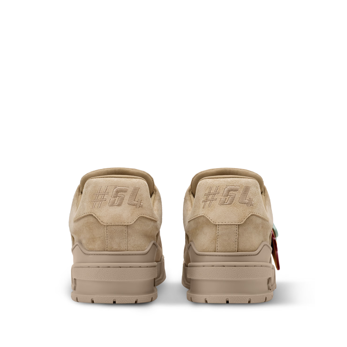 Louis Vuitton LV Trainer Distressed Sneakers in beige suede calf leather
