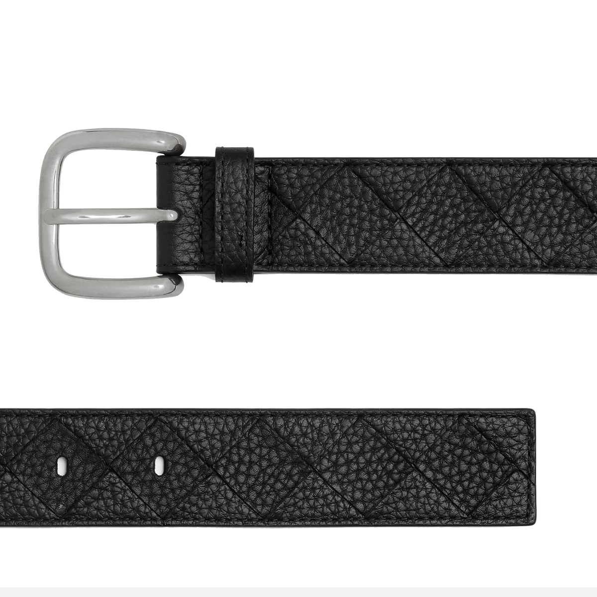 black Bottega Veneta Intrecciato woven leather belt — view 3