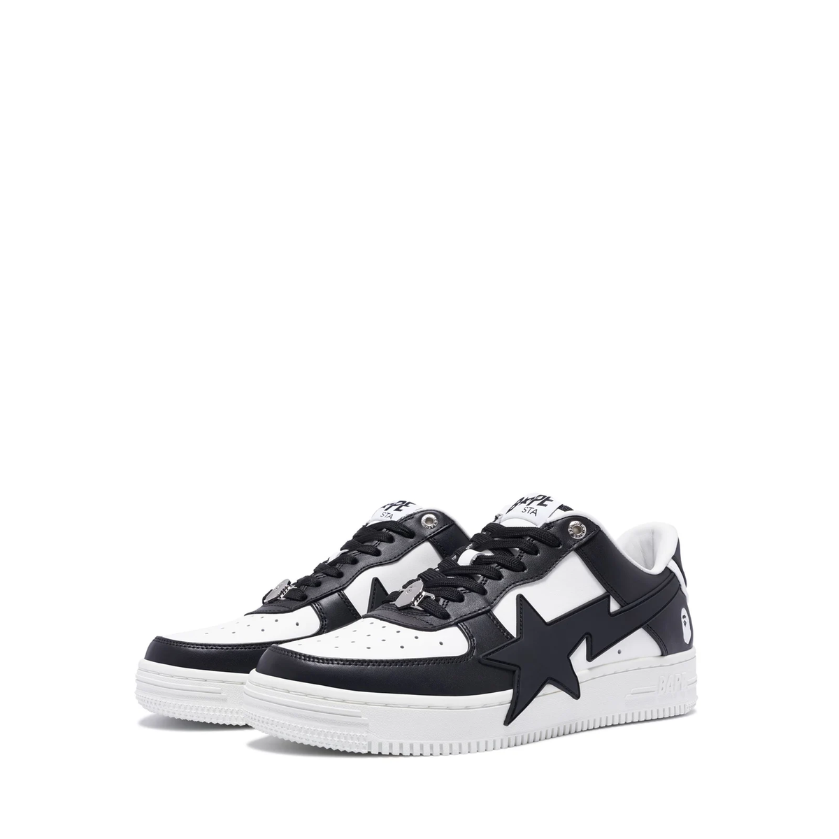 A Bathing Ape Bape Sta OS sneaker in a black and white colorway