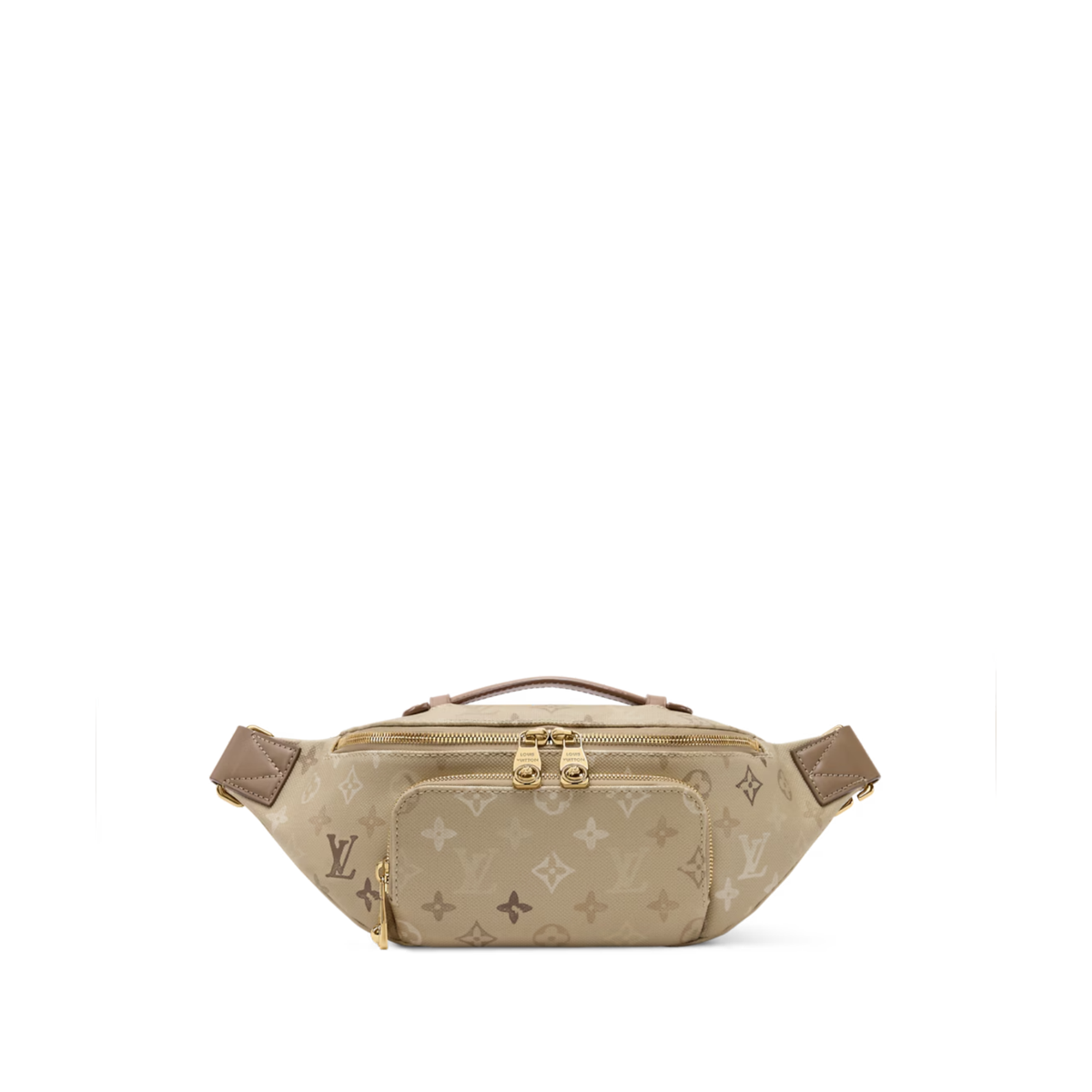 Louis Vuitton Rush Bumbag is featured in a beige Monogram