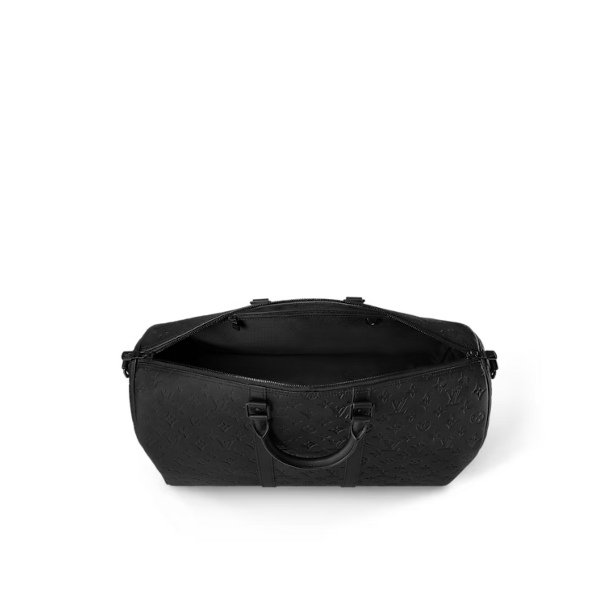 LOUIS VUITTON BLACK KEEPALL BANDOULIRE DUFFLE