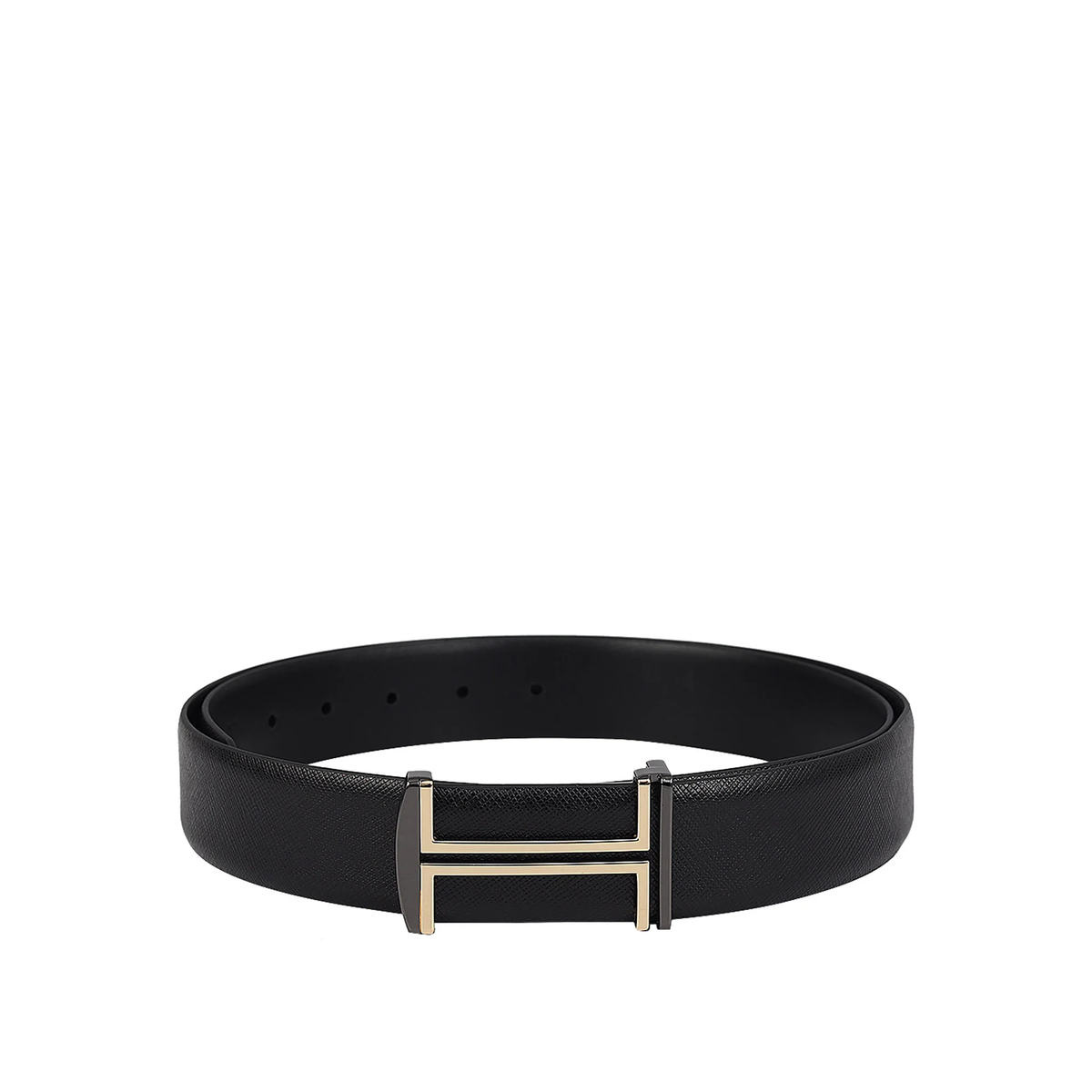 Hermes Casual Saffiano Leather Mens Belt Black