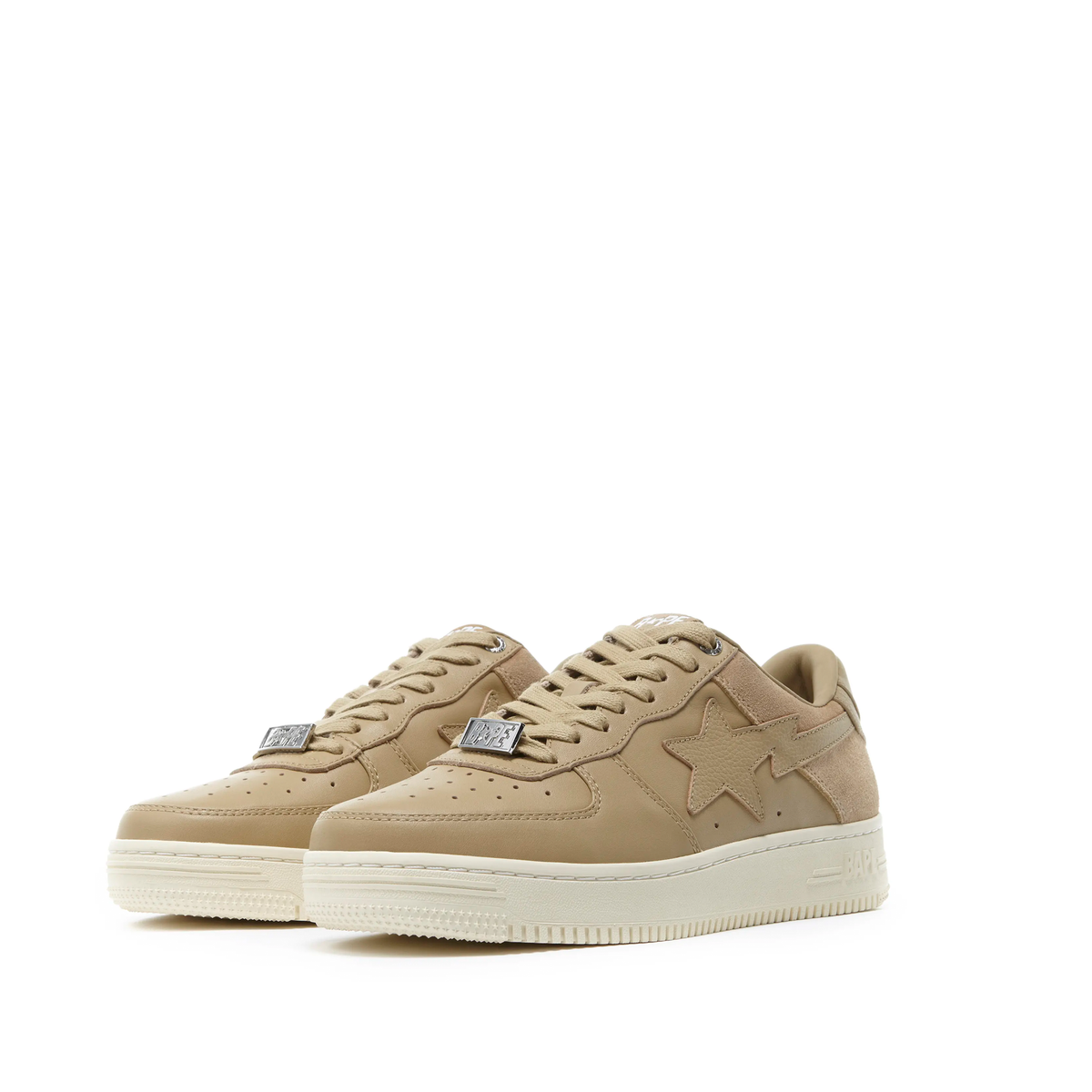 A Bathing Ape Bape Sta Low Suede Heel Beige