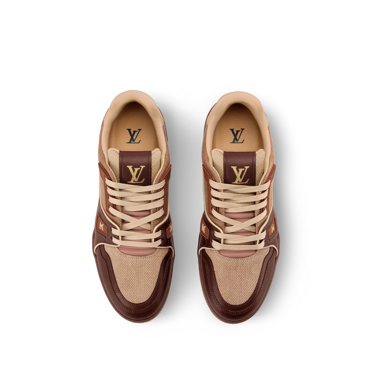 Louis Vuitton LV Trainer Sneaker in marron brown is inspired by vintage basketball