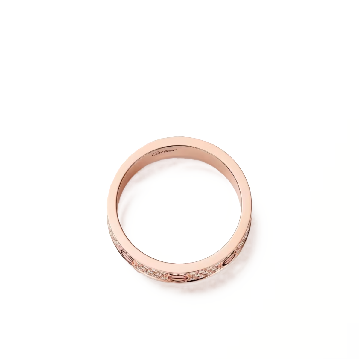 Cartier Love Ring Small Model Paved in 18K rose gold