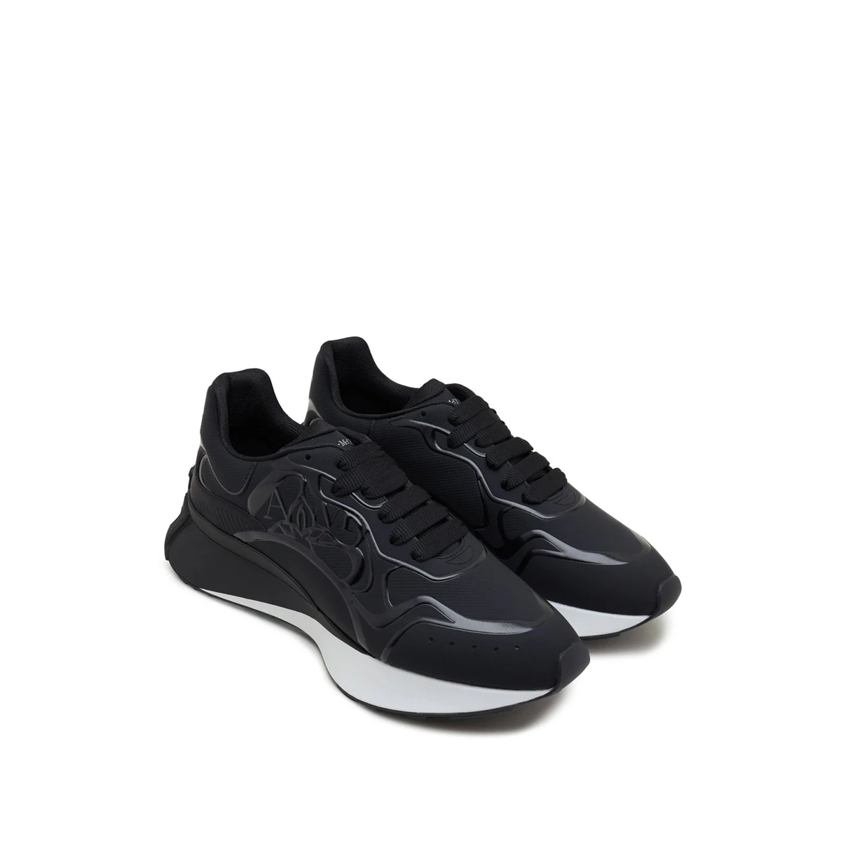 Alexander McQueen Mens Sprint Runner sneaker in black leather