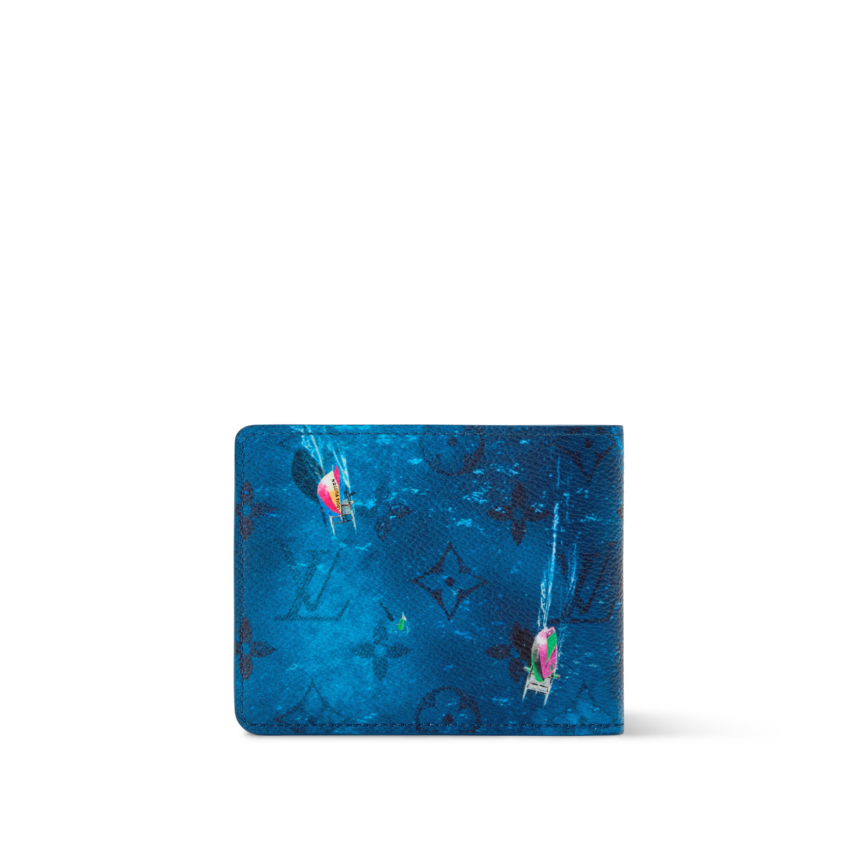 Louis Vuitton Multiple Wallet is crafted from coated canvas featuring a navy blue