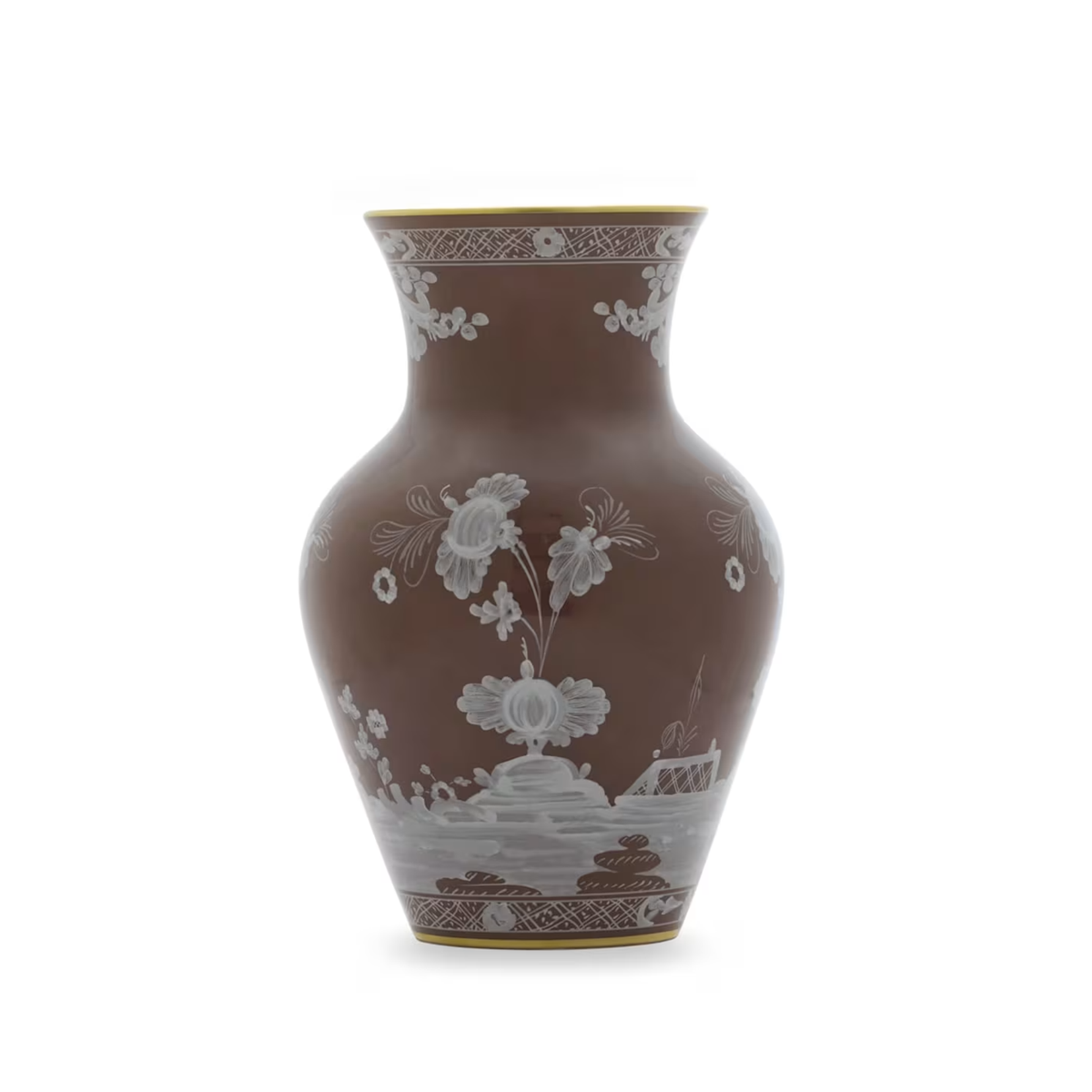 Ginori 1735 Oriente Italiano Castagna Ming Vase — view 2