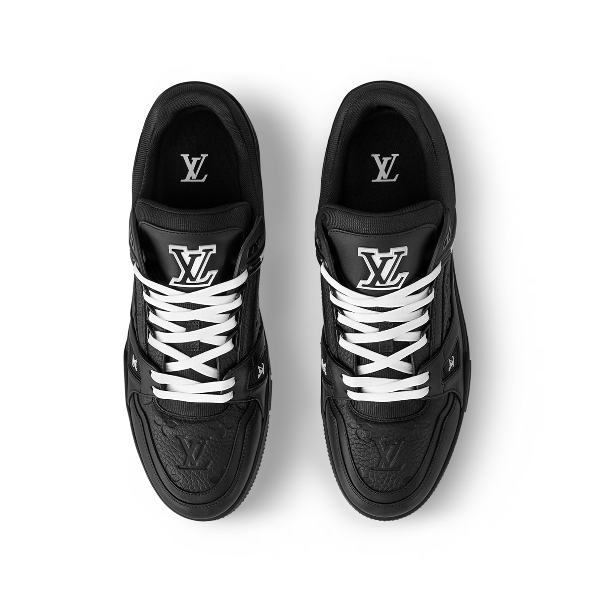 Louis Vuitton Trainer Sneakers in black embossed monogram leather