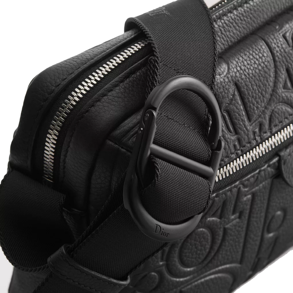 Dior Rider Zipped Messenger Bag is crafted in black Dior Gravity — view 6