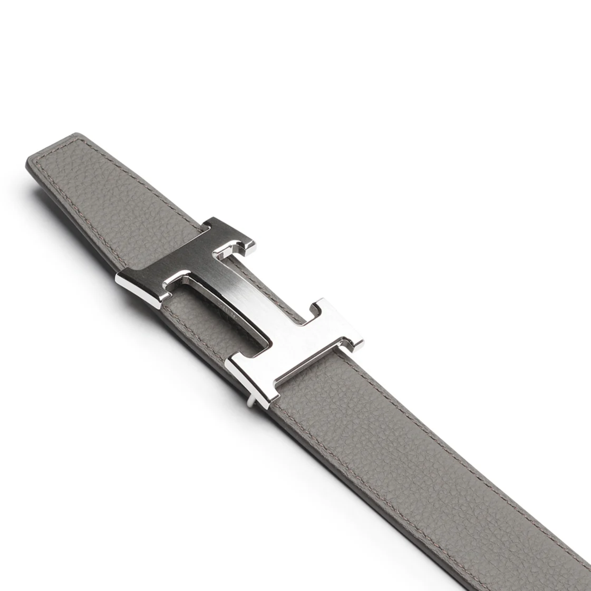 Hermès reversible belt with a silver tone metal H buckle — view 2