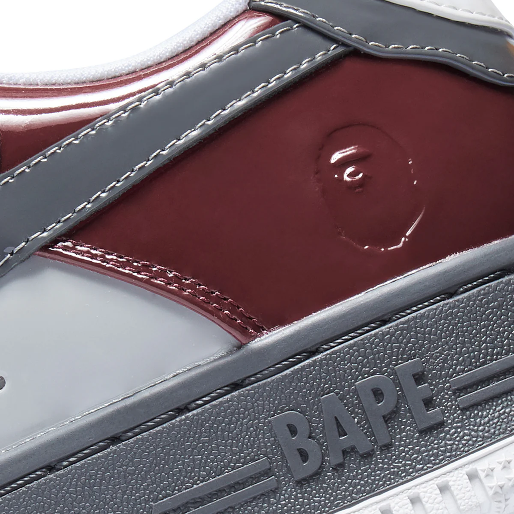 A Bathing Ape Bape Sta 2 M1 sneakers in the burgundy and grey
